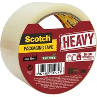 3M Pakkausteippi Scotch Heavy, 50mm X 50m, Läpinäkyvä/kirkas 1 Rulla/laatikko Transparent