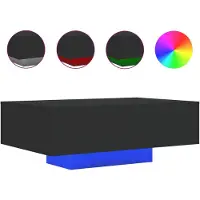 vidaXL Sohvapöytä LED-valoilla musta 85x55x31 cm