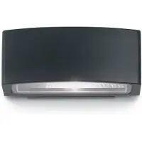 Ideal Lux Ulkoseinävalaisin Andromeda, himmennettävä, Musta, Kylpyhuone, Alumiini, Moderni,