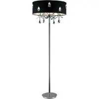 Grönlund Milano lattiavalaisin 168cm 4xE14 kromi/musta