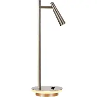 ACB Panau LED pöytävalaisin 6W+3W 45,4cm satiininikkeli