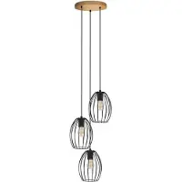 Briloner Waktu riippuvalaisin 3xE27 31,5cm musta/puu