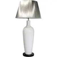 Grönlund Monza pöytävalaisin 94 cm E27 valkoinen/hopea
