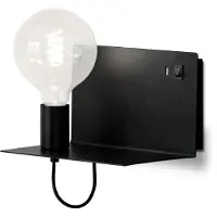 Sessak Roy seinävalaisin USB-portilla E27 15cm mattamusta