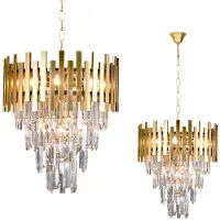 Eko-Light Aspen II kattokruunu 9xE14 45cm kulta