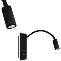 Valotorni Base LED seinävalaisin 8W+2W 4000K 10-34cm musta