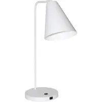 Grönlund Vigo USB pöytävalaisin E27 55cm valkoinen