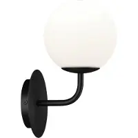 ACB Parma seinävalaisin E27 28cm IP44 mattamusta/opaali