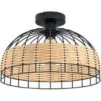 Eglo Anwick kattovalaisin E27 38cm musta/rottinki