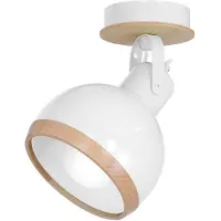 Valotorni Oval spottivalaisin E27 18cm valkoinen/puu
