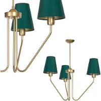 Valotorni Victoria kattokruunu 3xE27 72cm vihreä/messinki