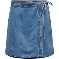ONLY Onlvilla Wrap Tie Skirt Dnm Gua - Blue - XS