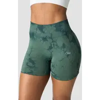 ICANIWILL Define Seamless Tie Dye Shorts Dark Green