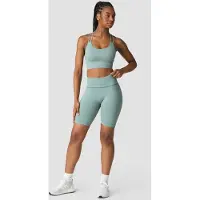 ICANIWILL Ribbed Define Seamless Biker Shorts Fog Grey