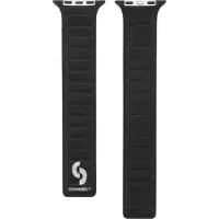 Connect Watch 38/40/41 mm ohut punoskuviomainen silikoniranneke magneettisoljella, musta