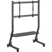 MaxMount TV Stand on Wheels - 45”-90” - Musta TV-teline pyörillä