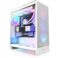 NZXT H7 Flow RGB, Midi Tower, PC, Valkoinen, ATX, EATX, mikro ATX, Mini-ITX, SGCC, Karkaistu lasi, 18,5 cm (CM-H72FW-R1)