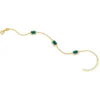 Lykken Casuals baguette kullattu hopearannekoru 17+3cm