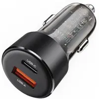 Acefast B12 60W USB-A + tyyppi-C autolaturi savukkeensytytin puhelimen pikalataussovitin