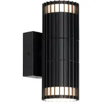 QAZQA Design-ulkoseinävalaisin musta 2-lamppu IP44 - Boris