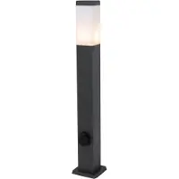 QAZQA Ulkovalaisin tummanharmaa 80 cm pistokkeella IP44 - Malios