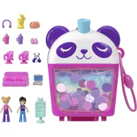 Mattel Polly Pocket Panda Bubble Tea -laatikko, jossa 2 minihahmoa ja panda HWN95