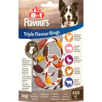 8In1 Triple Flavour Rings sianlihaa, naudanlihaa ja kanaa, 80 g