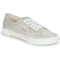 Pepe Jeans for woman. PLS31439 Brady Party Basic Sneakers gold (40), Flat, Laces, Casual