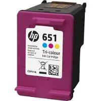 HP 651 -mustekasetti, 1 ml, syaani/magenta/keltainen