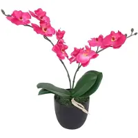 vidaXL Tekokukka ruukulla orkidea 30 cm punainen