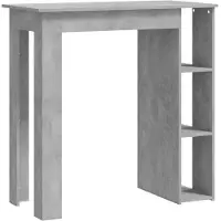 vidaXL Baaripöytä hyllyllä betoninharmaa 102x50x103,5 cm lastulevy