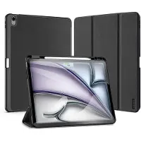 DUX iPad Air 13 2024/2025/2026 Domo Tri-Fold Smart Lompakkokotelo - Musta