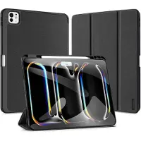 DUX iPad Pro 13 2024/2025 Domo Tri-Fold Smart Lompakkokotelo - Musta