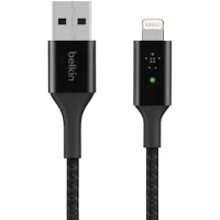 Belkin Smart LED USB-A Lightning-kaapeli, musta, 1,2m