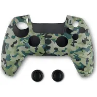Spartan Gear Dualsense Ohjaimen Silikonisuoja ja Thumb Grips Vihreä Camo