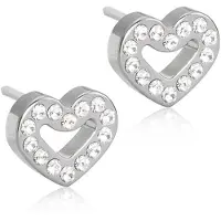 Blomdahl korvakoru Brilliance Heart Hollow 8 mm Crystal
