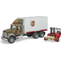 BRUDER 2828 Mack Granite Rekka ja lastaustrukki 1:16
