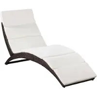 vidaXL foldbar liggestol med hynde polyrattan brun