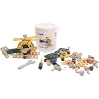 Magni Toys Wooden Construction Set In Bucket - Multi/patterned - ONE SIZE