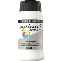 Daler Rowney DR System 3 akryyli 006 Zinc mixing white - 500ml