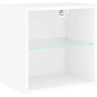 vidaXL Yöpöytä LED-valolla, seinäkiinnitys, valkoinen