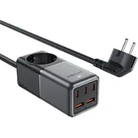 Acefast Z2 GaN 75W PD 3x USB-C 2x USB-A - czarno-szara
