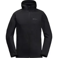 Jack Wolfskin Men's Alpgrat Hooded Full Zip Black Välikerrospuserot S