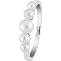 Lykken Pearls hopeinen helmisormus