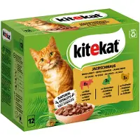 Kitekat 48x85g -tuorepussit Metsästäjän lajitelma kastikkeessa kissan märkäruoka