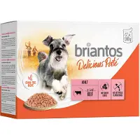 Briantos 48x100g Delicious Paté nauta koiran märkäruoka