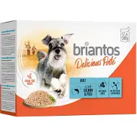 Briantos 48x100g Delicious Paté lohi koiran märkäruoka