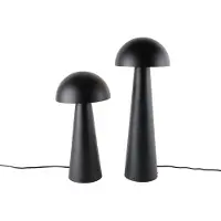 QAZQA 2 älykkään ulkolattiavalaisimen sarja musta 50cm ja 65cm sis. Wifi A60 - Mushroom