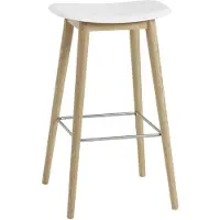 Muuto Fiber Baarijakkara Puu 75 Cm Luonnonvalkoinen / - Baarijakkarat Kierrätetty Muovi Tammi - FIBARWON04041