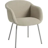 Muuto Fiber Soft Armchair Tube Base - Ecriture 240 Grey